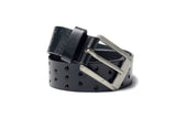 Men's Perforated Leather Belt Black 1