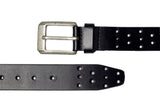 Men's Perforated Leather Belt Black 2