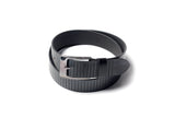 Men's Striped Casual Leather Belt Black
