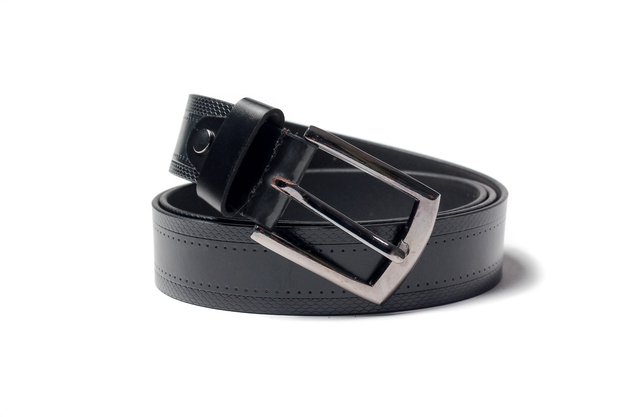 Men's Textured Leather Belt Black 1