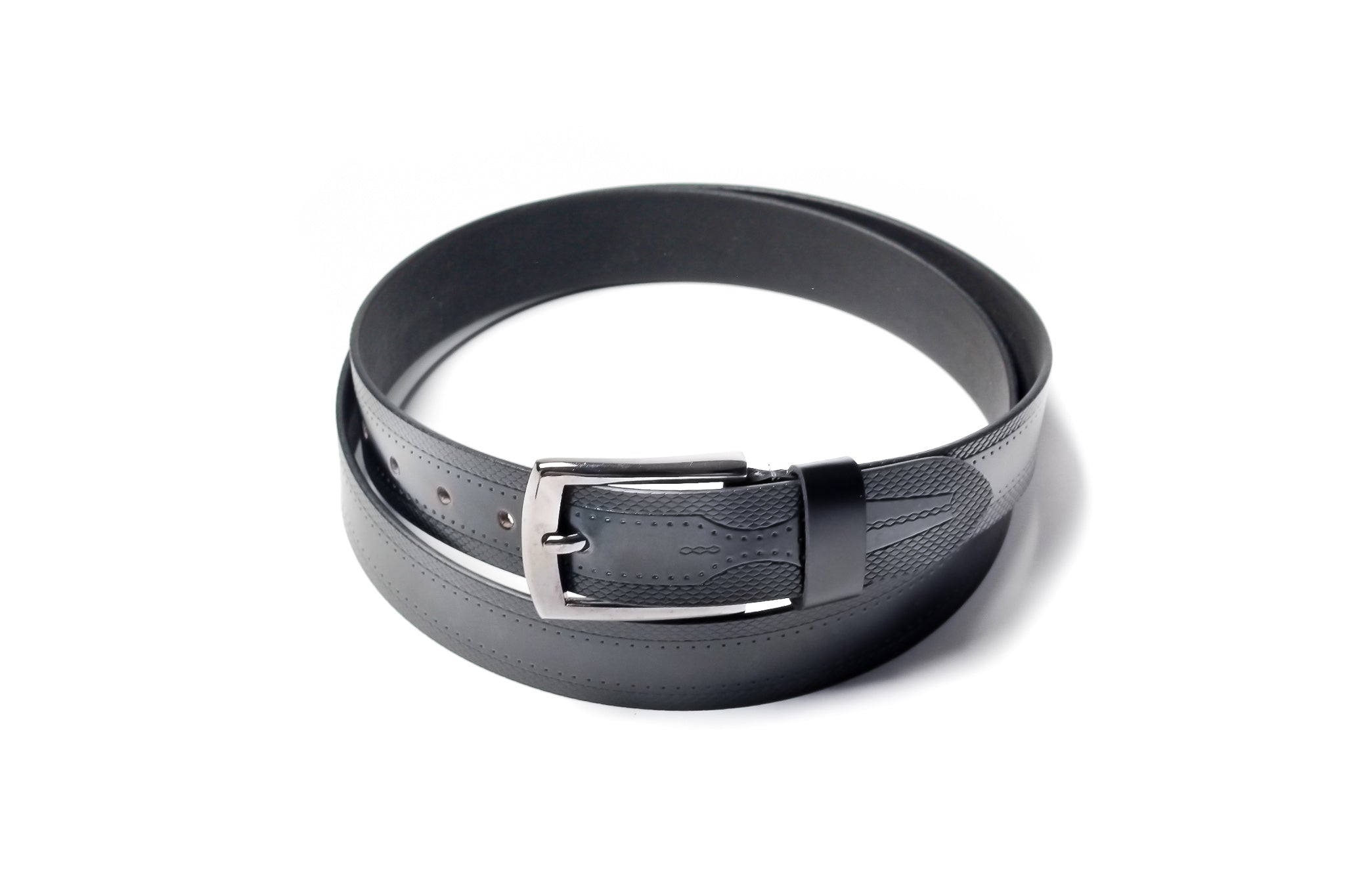Men's Textured Leather Belt Black