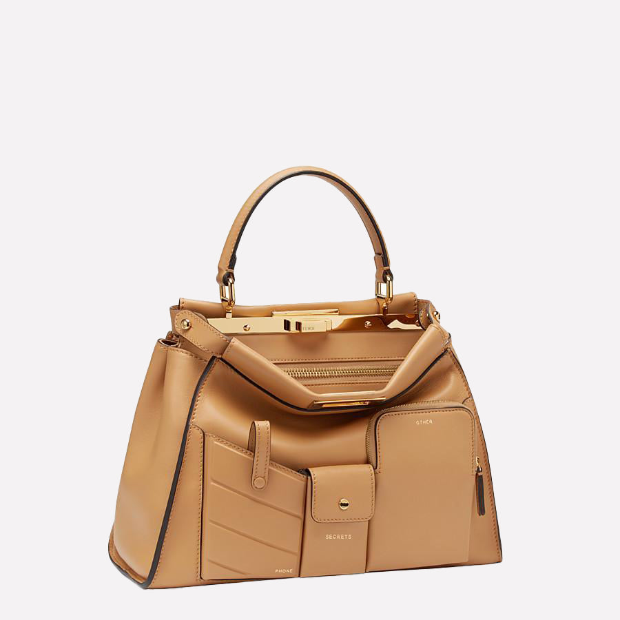 Camelide Women's Leather Zip Top Tote Gold